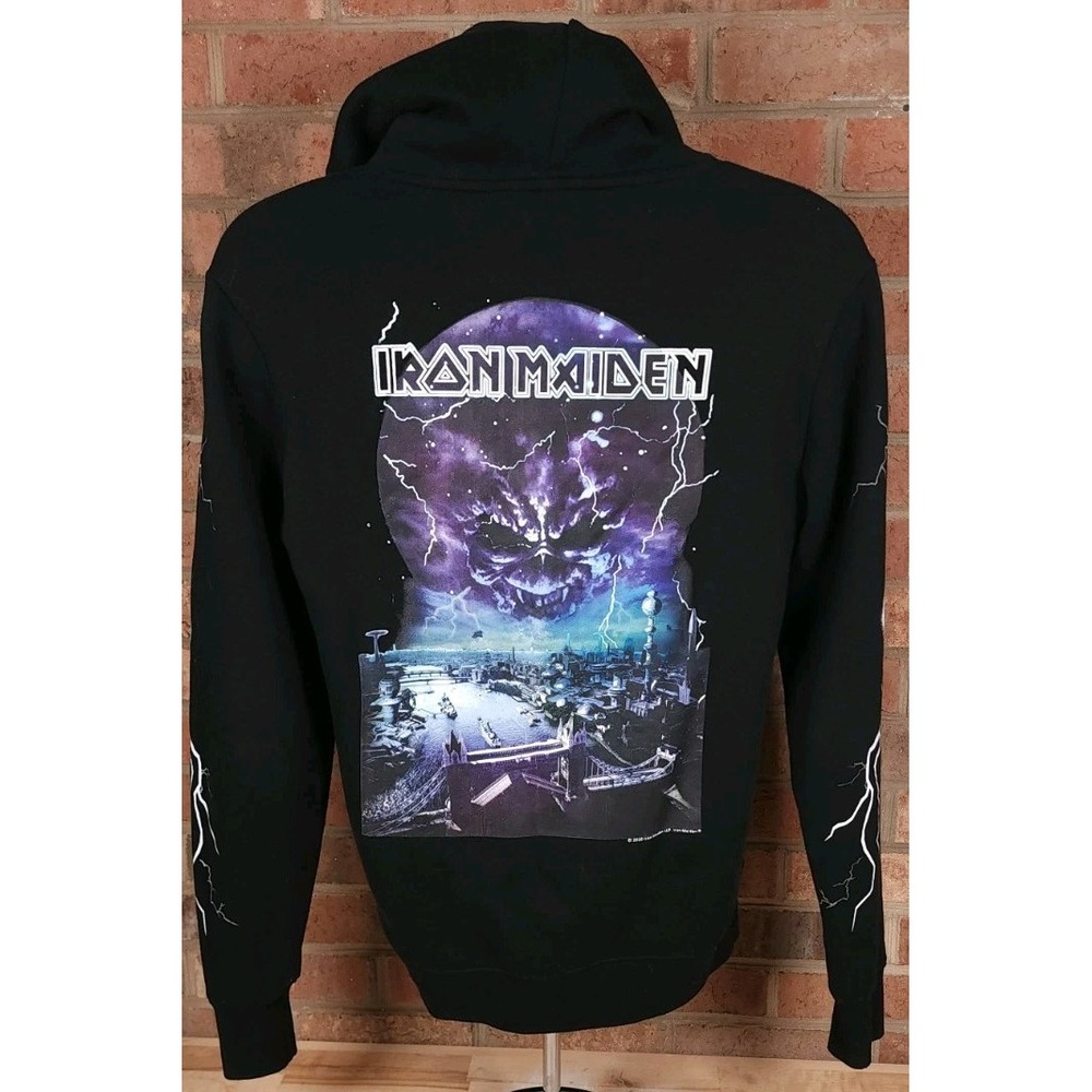 Iron Maiden 2020 Black Hoodie Sweatshirt Size XS Heavy Metal Band Skull Pullover